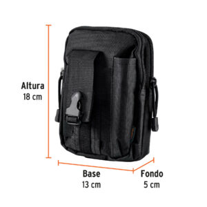 Bolso táctico negro para cinturón, TRUPER - Imagen 4