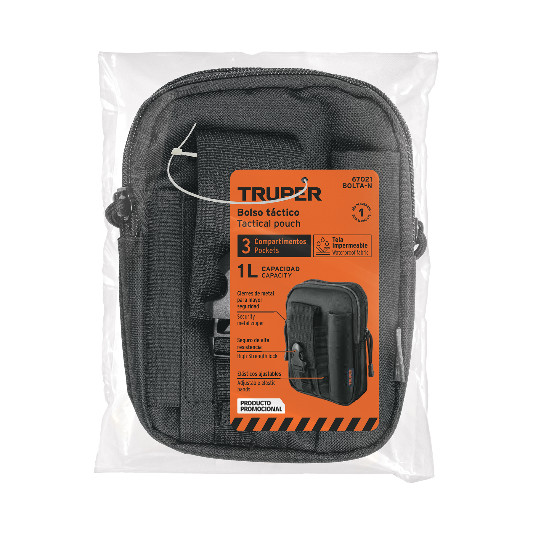 Bolso táctico negro para cinturón, TRUPER - Imagen 6