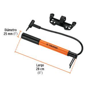 Mini bomba manual para bicicleta, 60 PSI, TRUPER - Imagen 4