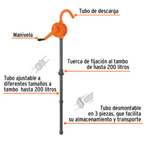 Bomba extractora de ácidos con manivela, TRUPER - Imagen 3