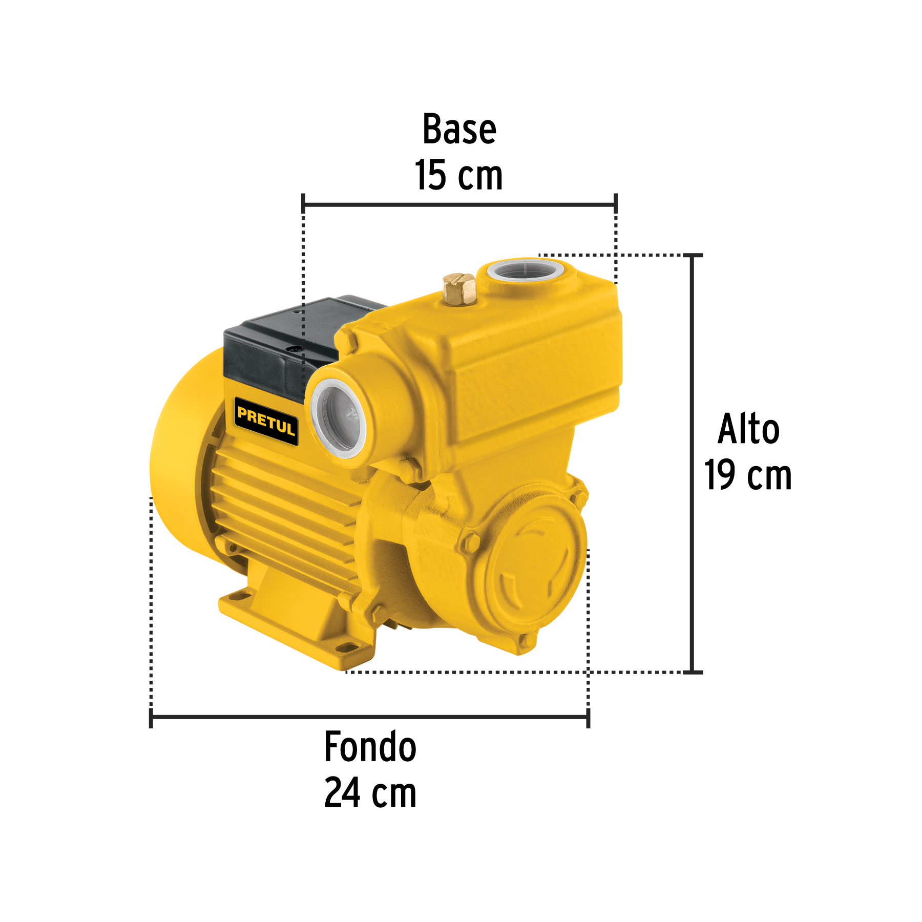 Bomba periférica autocebante 1/2HP, uso agrícola, PRETUL - Imagen 4