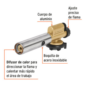 Soplete de aluminio, encendido electrónico, 1/4 de vuelta - Imagen 3