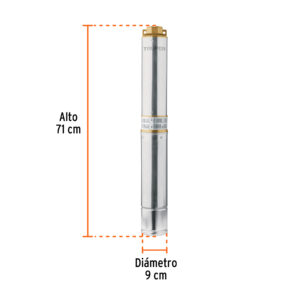 Bomba sumergible tipo bala 4', 1HP, uso agrícola, TRUPER - Imagen 4