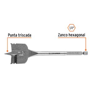 Broca plana de manita 1-1/2' para madera, TRUPER - Imagen 3