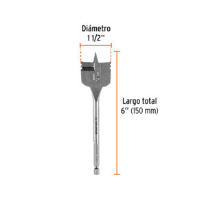 Broca plana de manita 1-1/2' para madera, TRUPER - Imagen 4