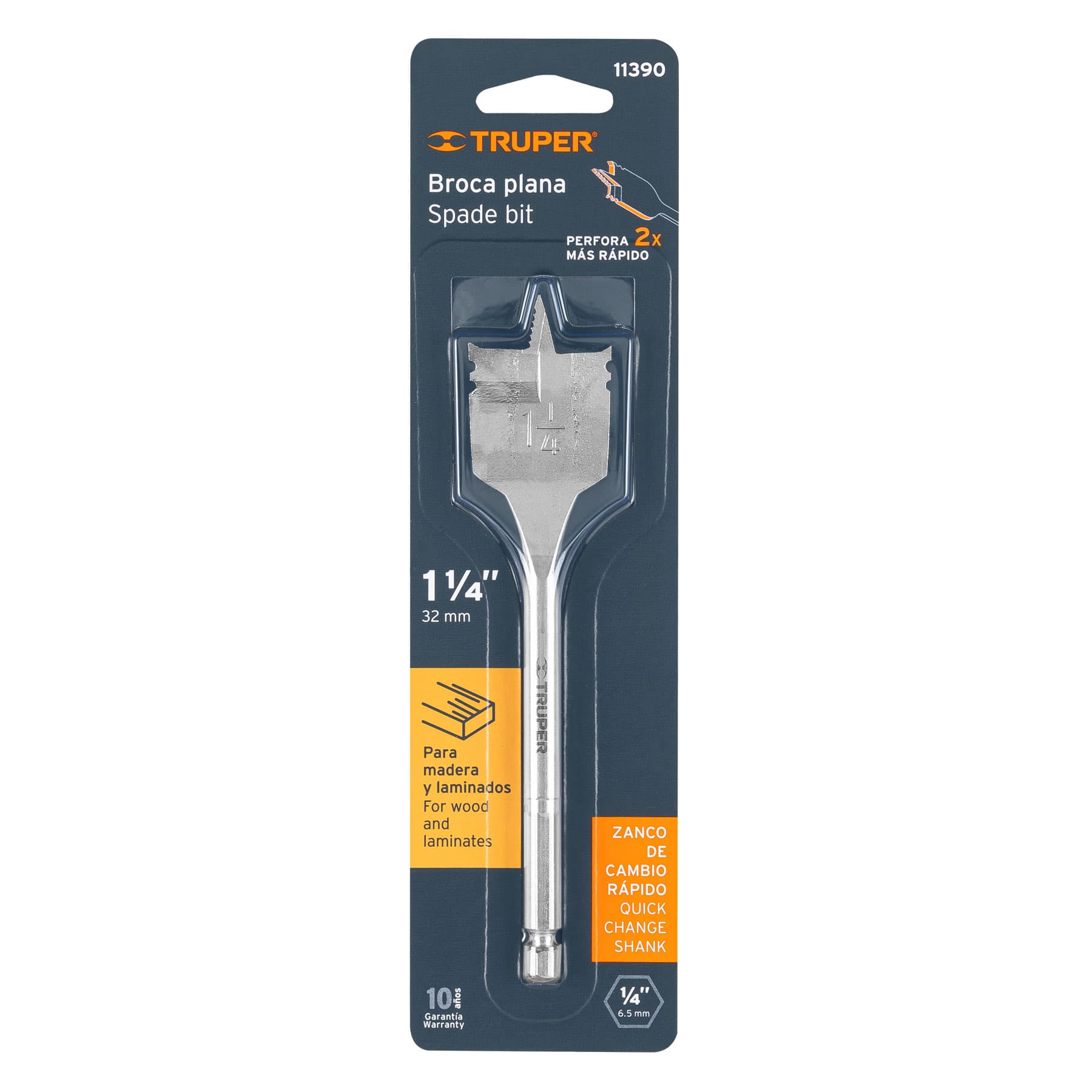 Broca plana de manita 1-1/4' para madera, TRUPER - Imagen 5