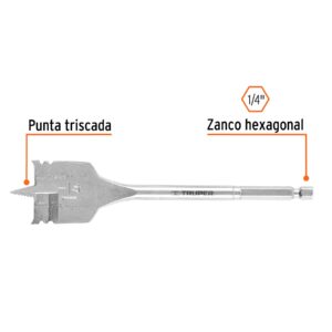 Broca plana de manita 1-1/4' para madera, TRUPER - Imagen 3