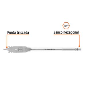Broca plana de manita 1/2' para madera, TRUPER - Imagen 3