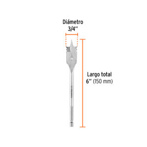 Broca plana de manita 3/4' para madera, TRUPER - Imagen 4