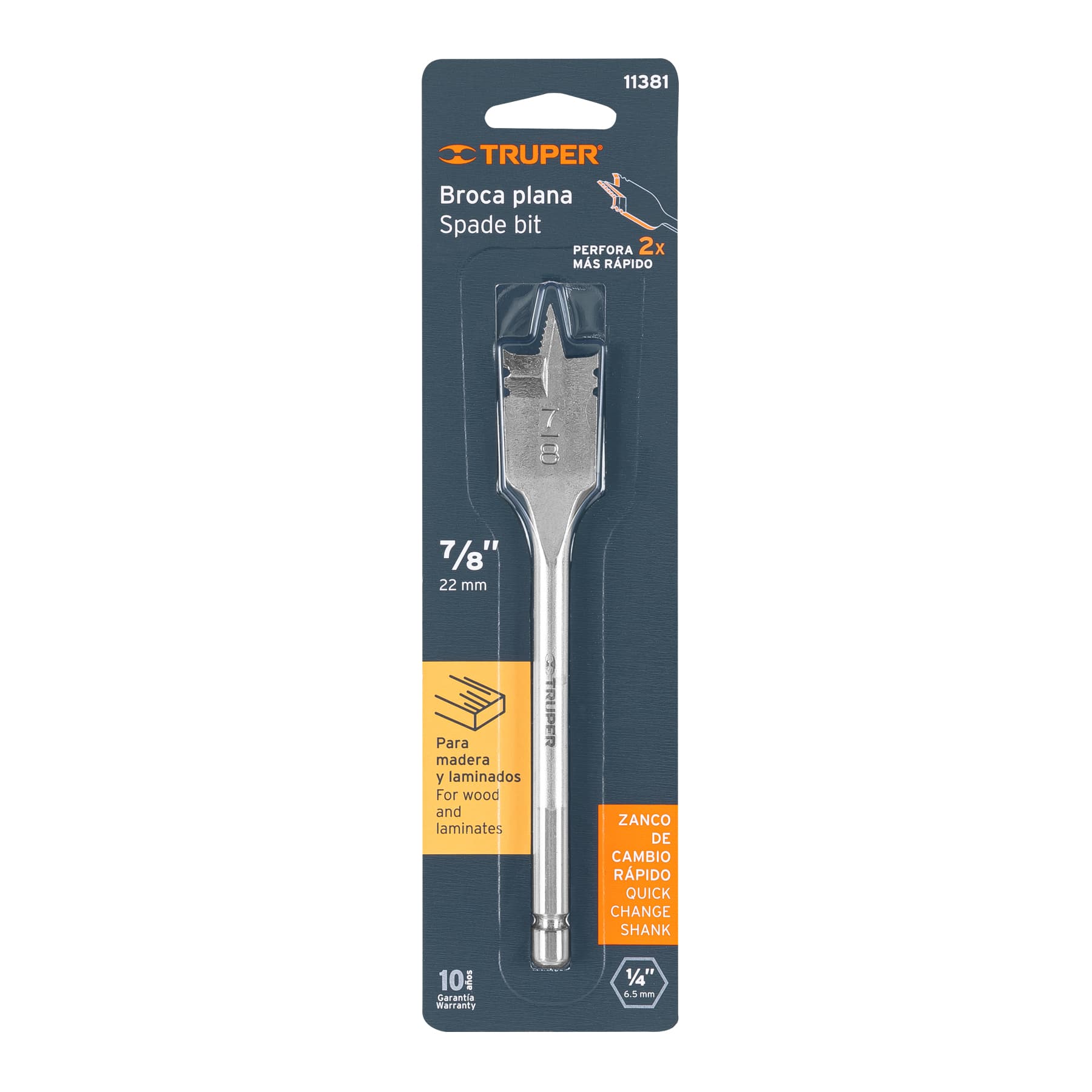 Broca plana de manita 7/8' para madera, TRUPER - Imagen 5