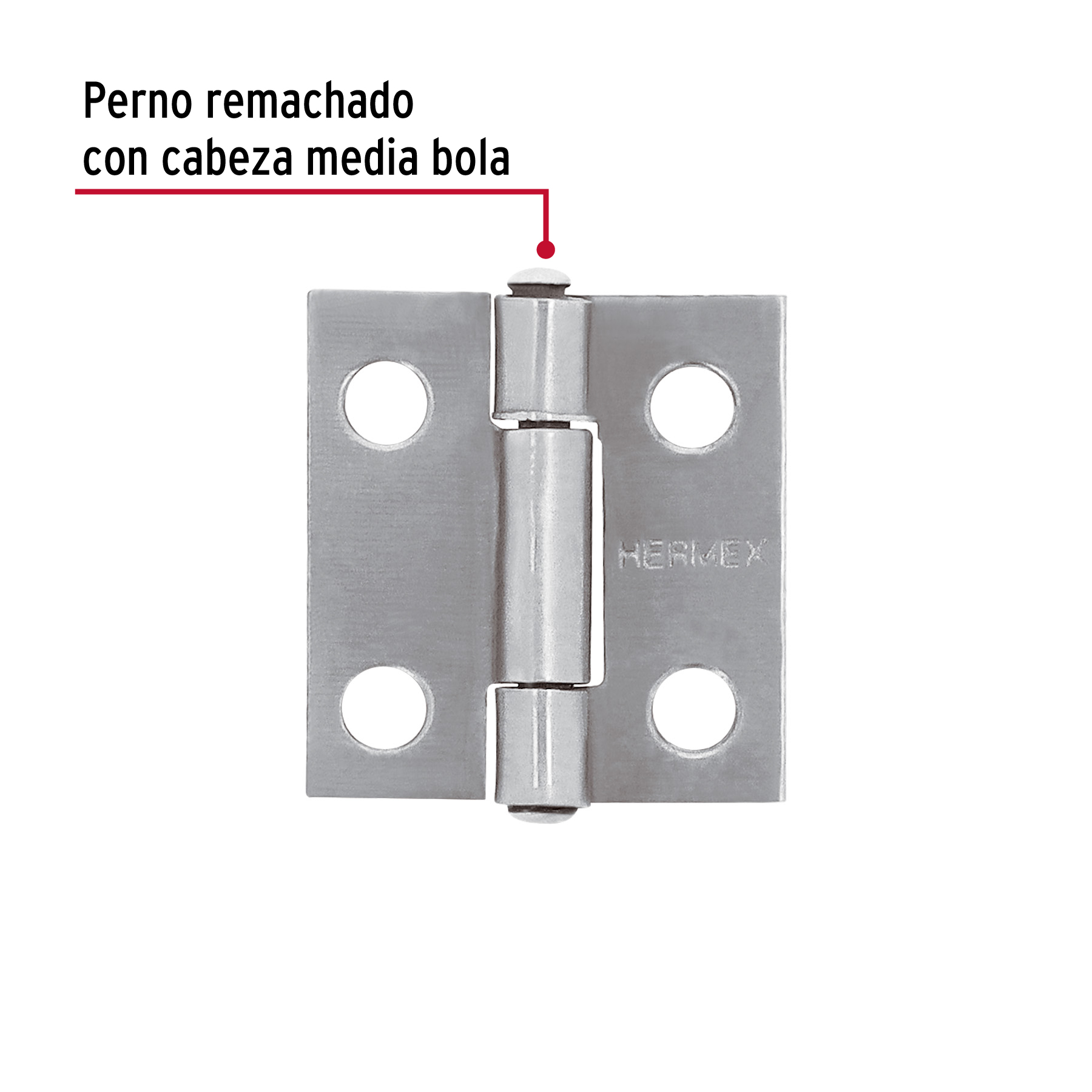 Bolsa con 2 bisagras rectangulares 1', acero pulido - Imagen 3