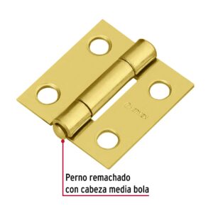 Bisagra rectangular 1' acero latonado, HERMEX - Imagen 3