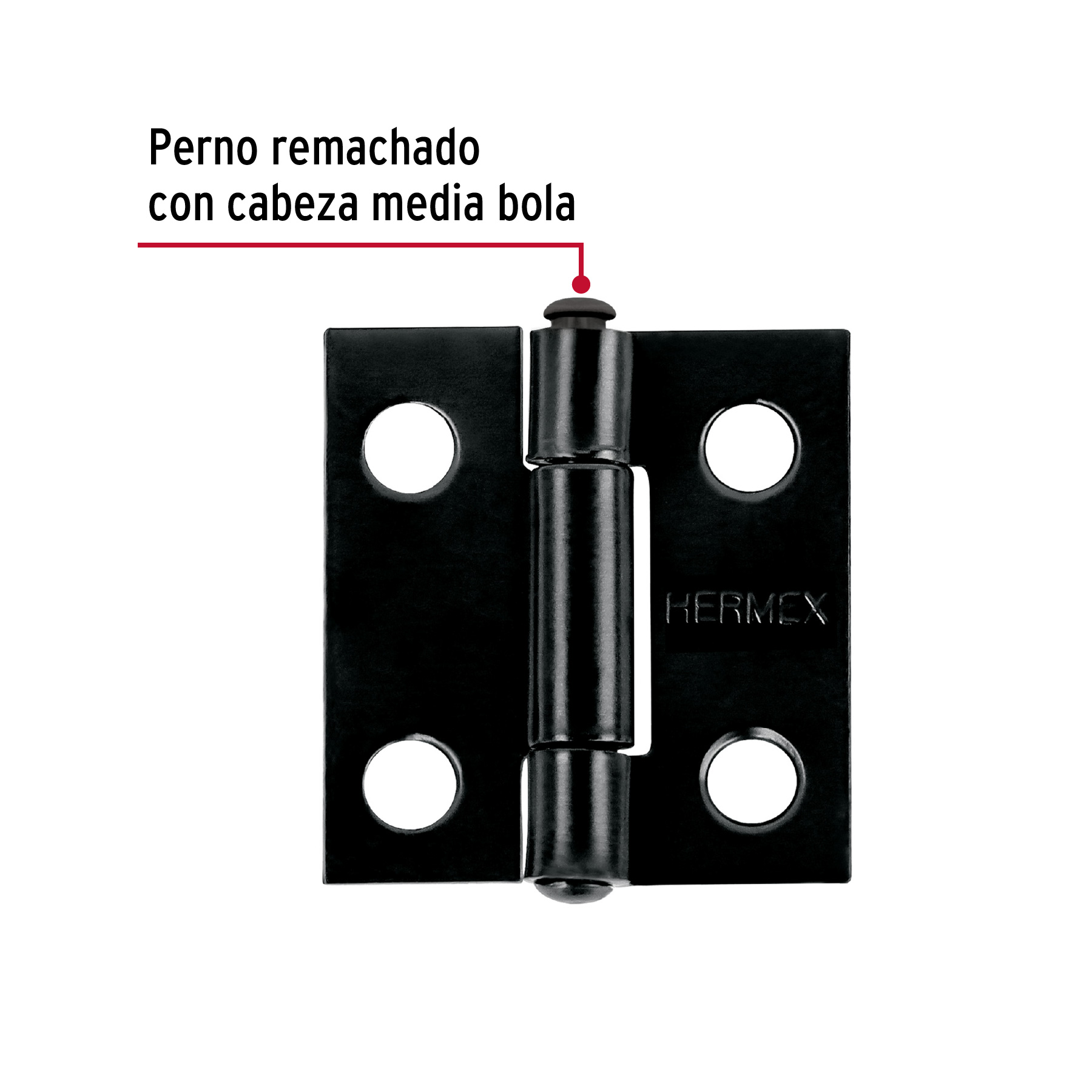 Bisagra rectangular 1' negra, HERMEX - Imagen 3