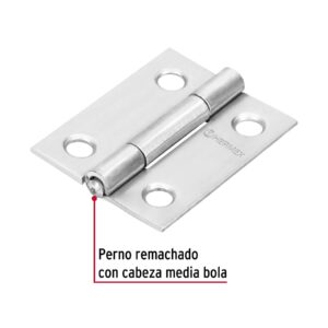 Bisagra rectangular 1-1/2' acero inoxidable, HERMEX - Imagen 3