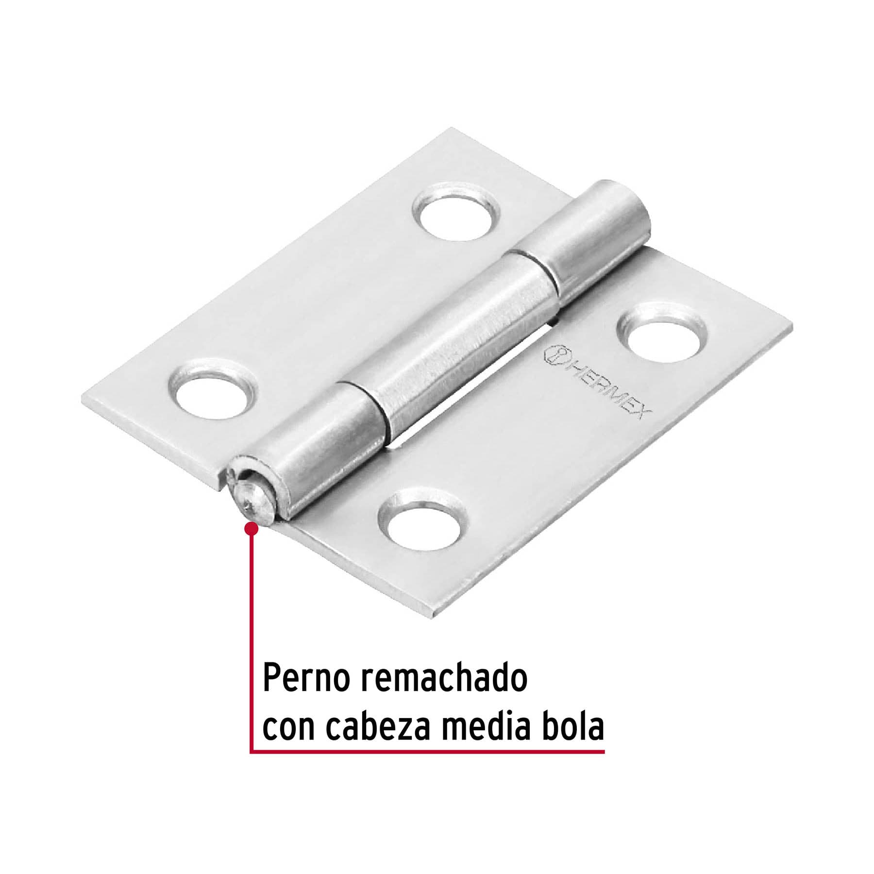 Bisagra rectangular 1-1/2' acero inoxidable, HERMEX - Imagen 3
