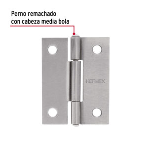 Bolsa con 2 bisagras rectangulares 2', acero pulido - Imagen 4