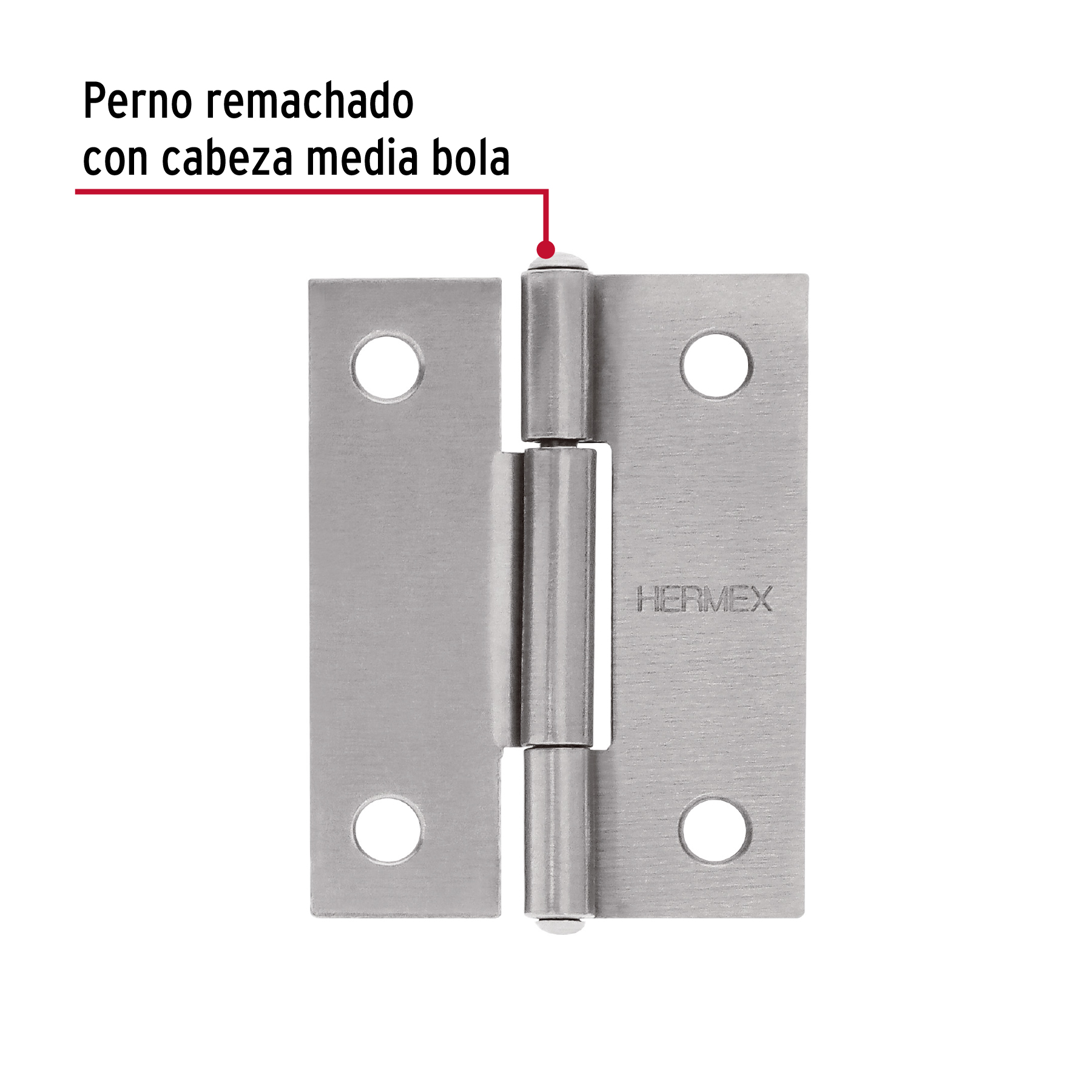 Bolsa con 2 bisagras rectangulares 2', acero pulido - Imagen 4