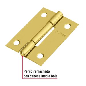 Bisagra rectangular 2' acero latonado, HERMEX - Imagen 3