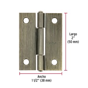 Bisagra rectangular 2' latón antiguo, HERMEX - Imagen 4