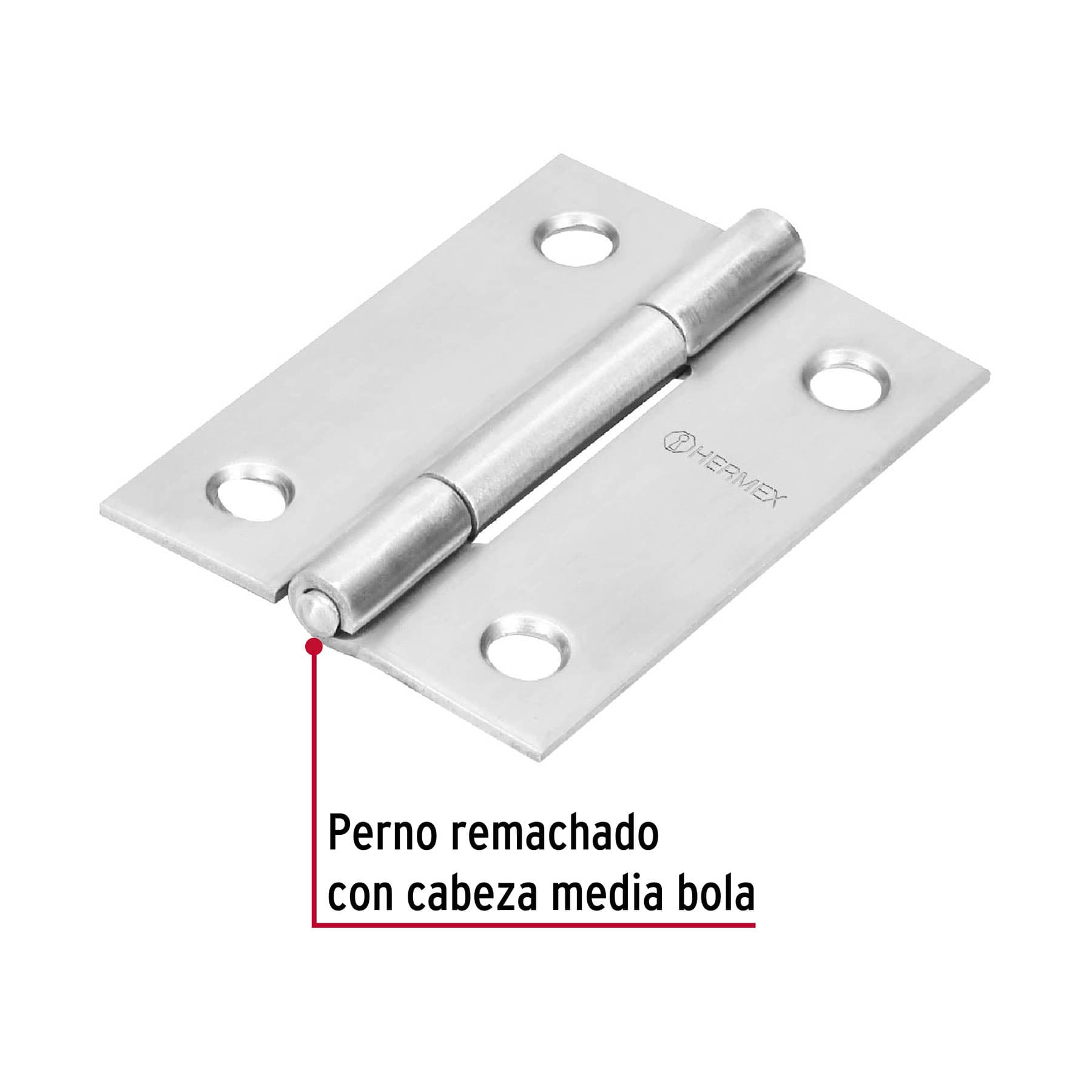 Bisagra rectangular 2' acero inoxidable, HERMEX - Imagen 3