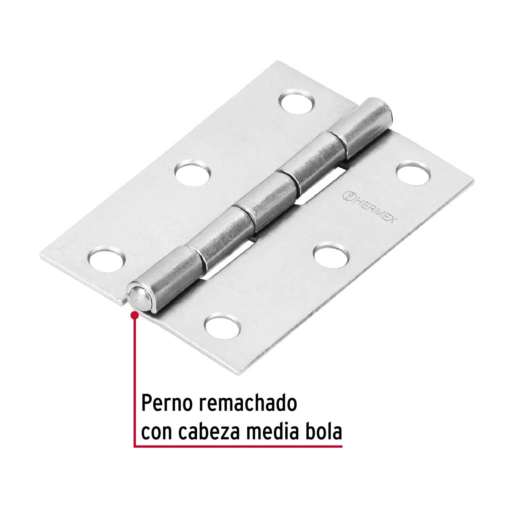 Bisagra rectangular 2-1/2' acero pulido, HERMEX - Imagen 3