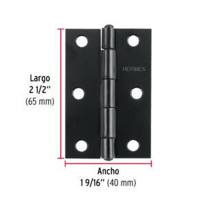Bisagra rectangular 2-1/2' negra, HERMEX - Imagen 4