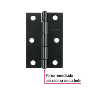 Bisagra rectangular 3' negra, HERMEX - Imagen 3