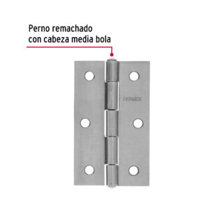 Bolsa con 2 bisagras rectangulares 3-1/2', acero pulido - Imagen 4