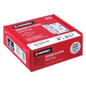 Bisagra rectangular 4' acero pulido, HERMEX - Imagen 5