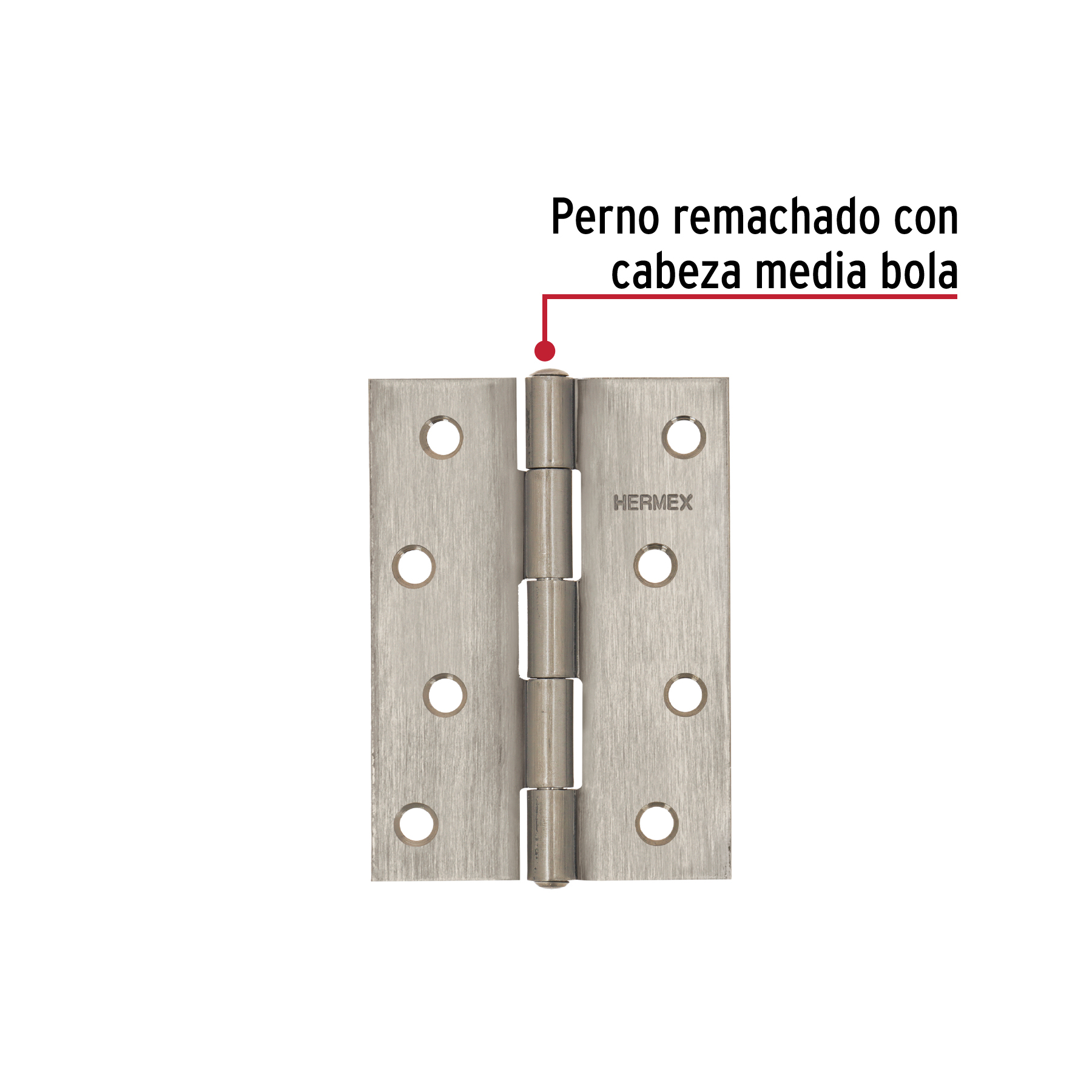 Bisagra rectangular 4' acero inoxidable, HERMEX - Imagen 3