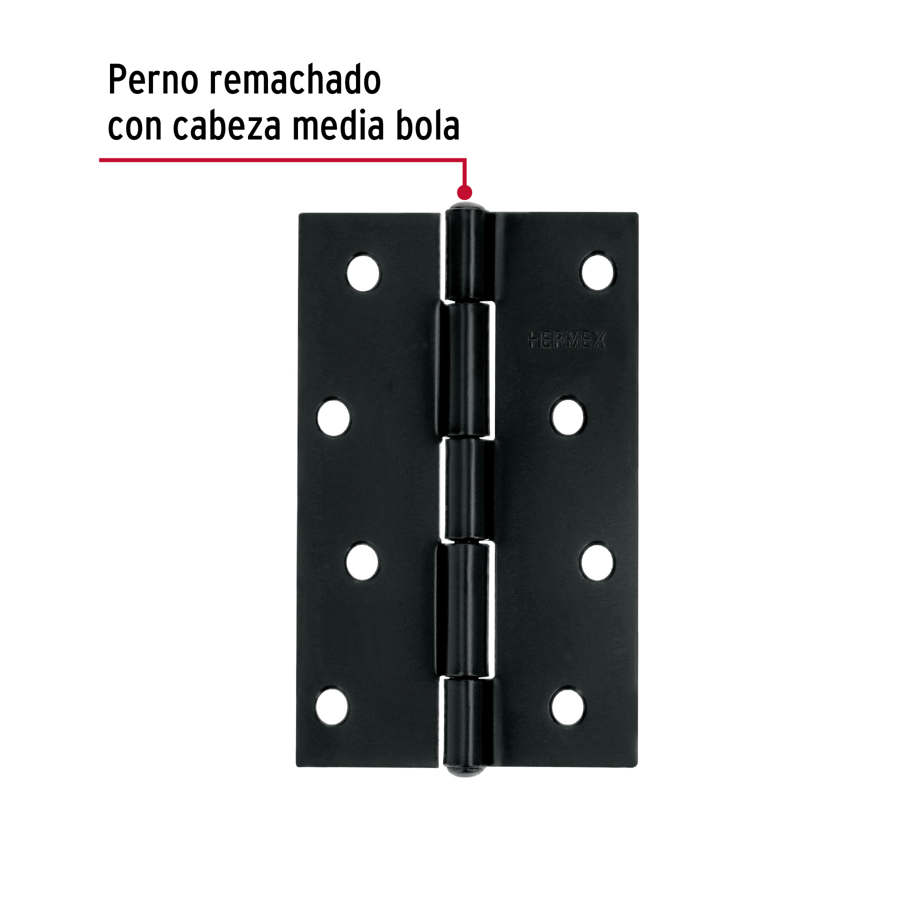 Bisagra rectangular 4' negra, HERMEX - Imagen 3