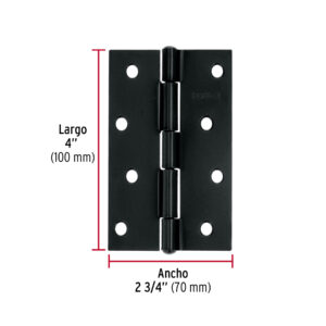 Bisagra rectangular 4' negra, HERMEX - Imagen 4