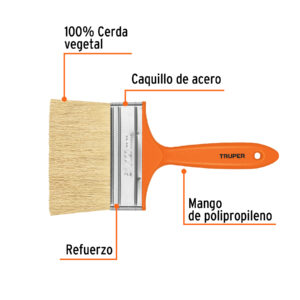 Brocha para encalar e impermeabilizar de 5', mango plástico - Imagen 3