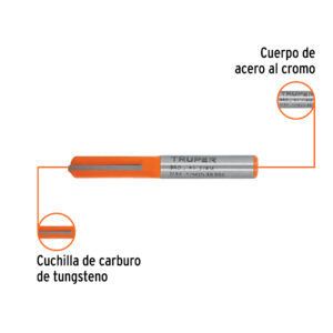 Broca para router, recta 2 filos, 1/4', mediana, TRUPER - Imagen 3