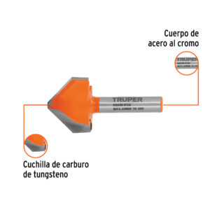 Broca para router, corte en 'V', 7/8', TRUPER - Imagen 3