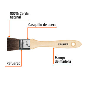 Brocha pelo de camello de 1' con mango de madera, TRUPER - Imagen 3
