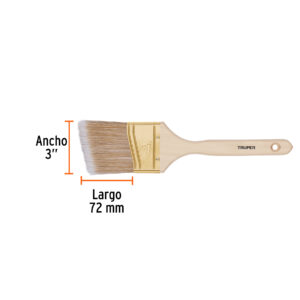 Brocha cerdas sintéticas 3' corte angular, mango de madera - Imagen 4