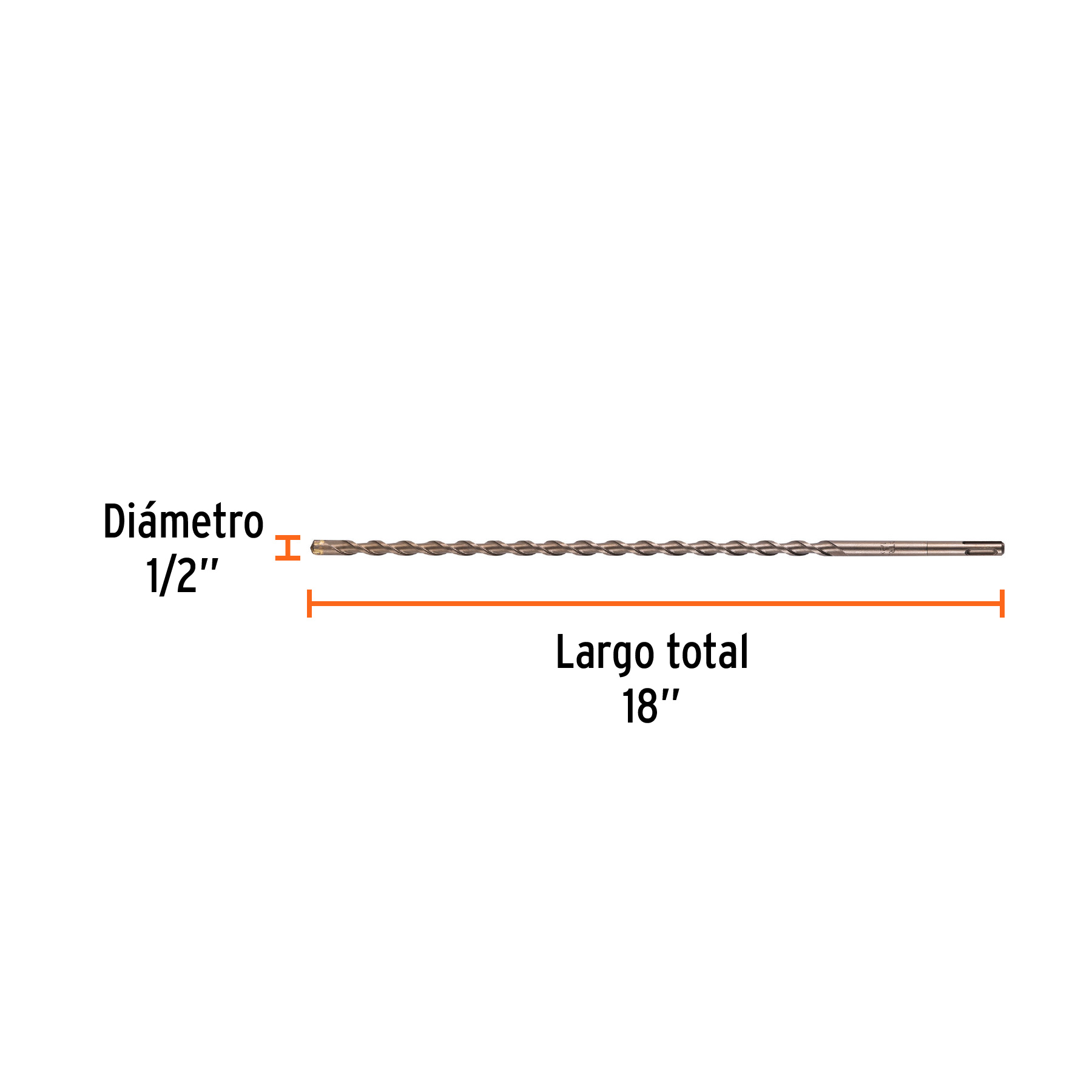 Broca SDS Plus 1/2 x 18', TRUPER - Imagen 4