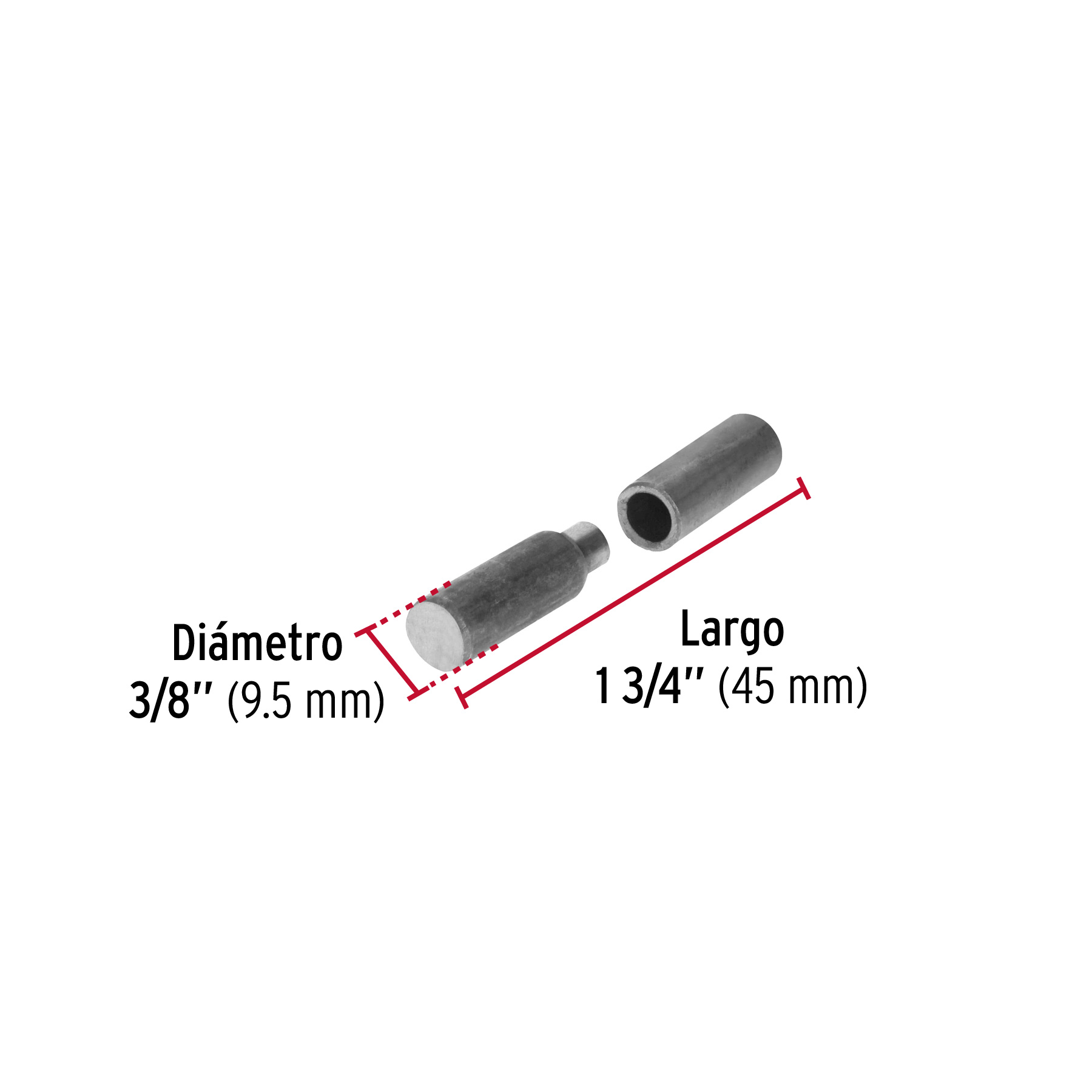 Bisagra tubular soldable de 3/8', HERMEX - Imagen 4