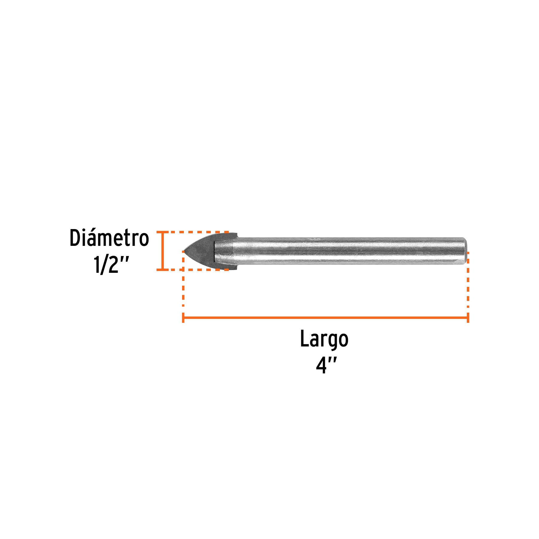 Broca para vidrio y azulejo de 1/2', TRUPER - Imagen 4
