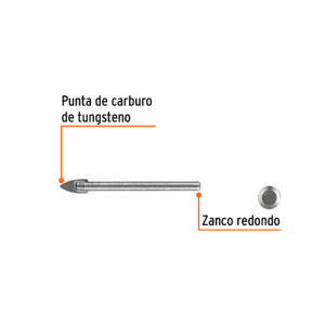 Broca para vidrio y azulejo de 1/4', TRUPER - Imagen 3