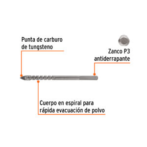 Broca para vidrio y azulejo 1/4', TRUPER EXPERT - Imagen 3