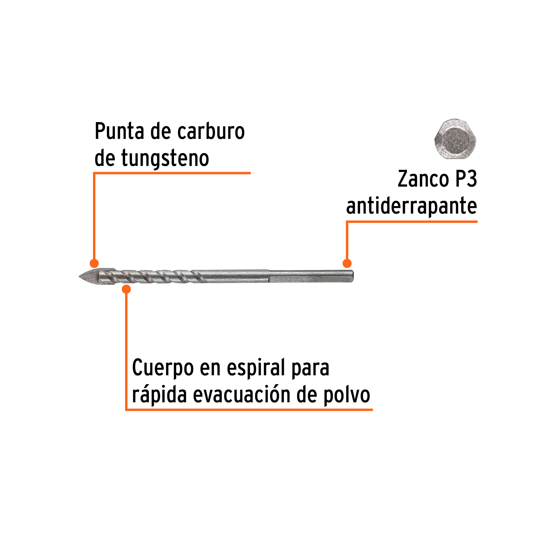 Broca para vidrio y azulejo 3/16', TRUPER EXPERT - Imagen 3