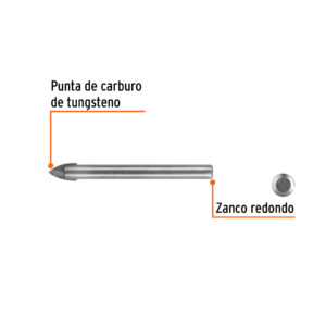Broca para vidrio y azulejo de 3/8', TRUPER - Imagen 3