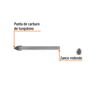 Broca para vidrio y azulejo de 5/16', TRUPER - Imagen 3