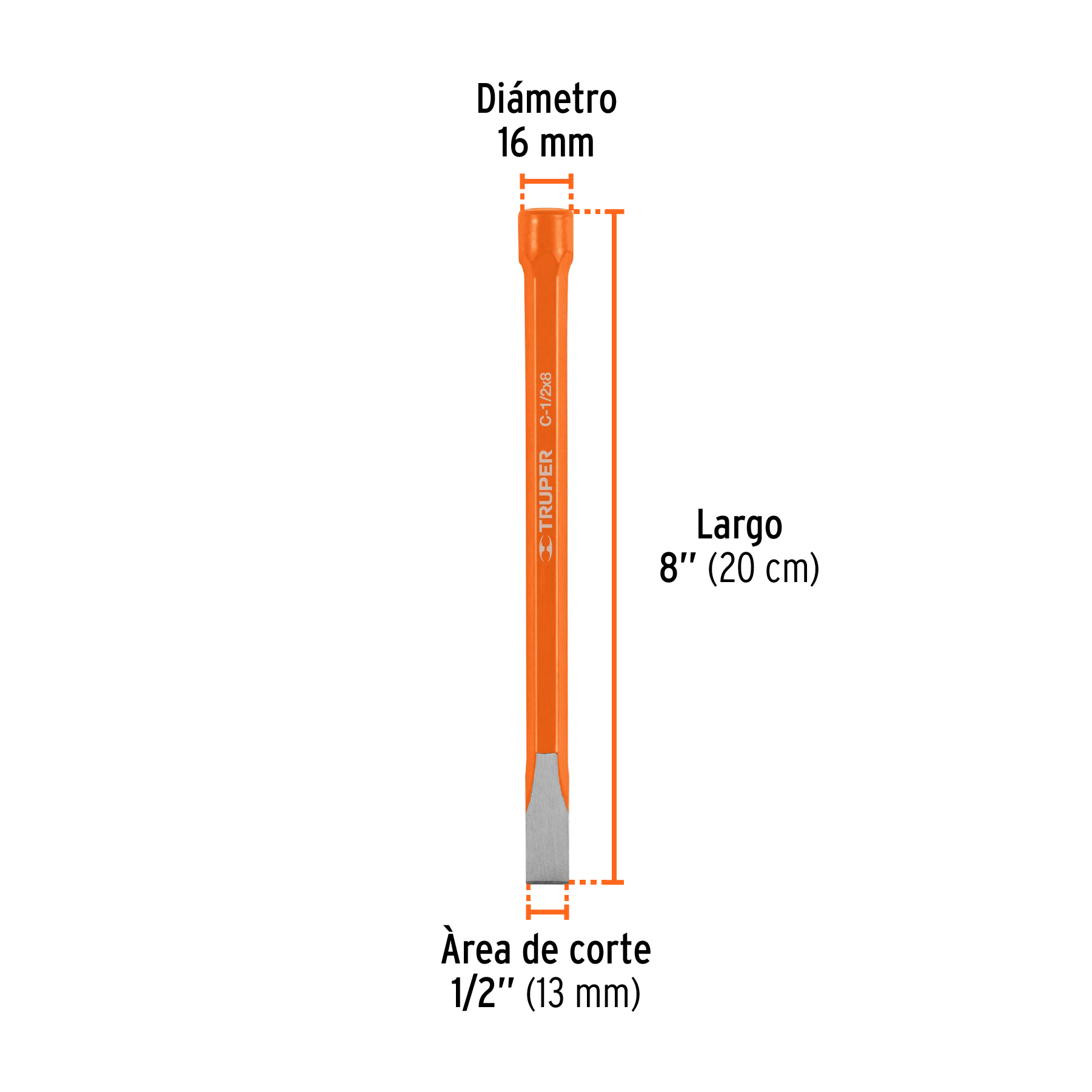 Cincel de corte frío de 1/2 X 8', TRUPER - Imagen 4