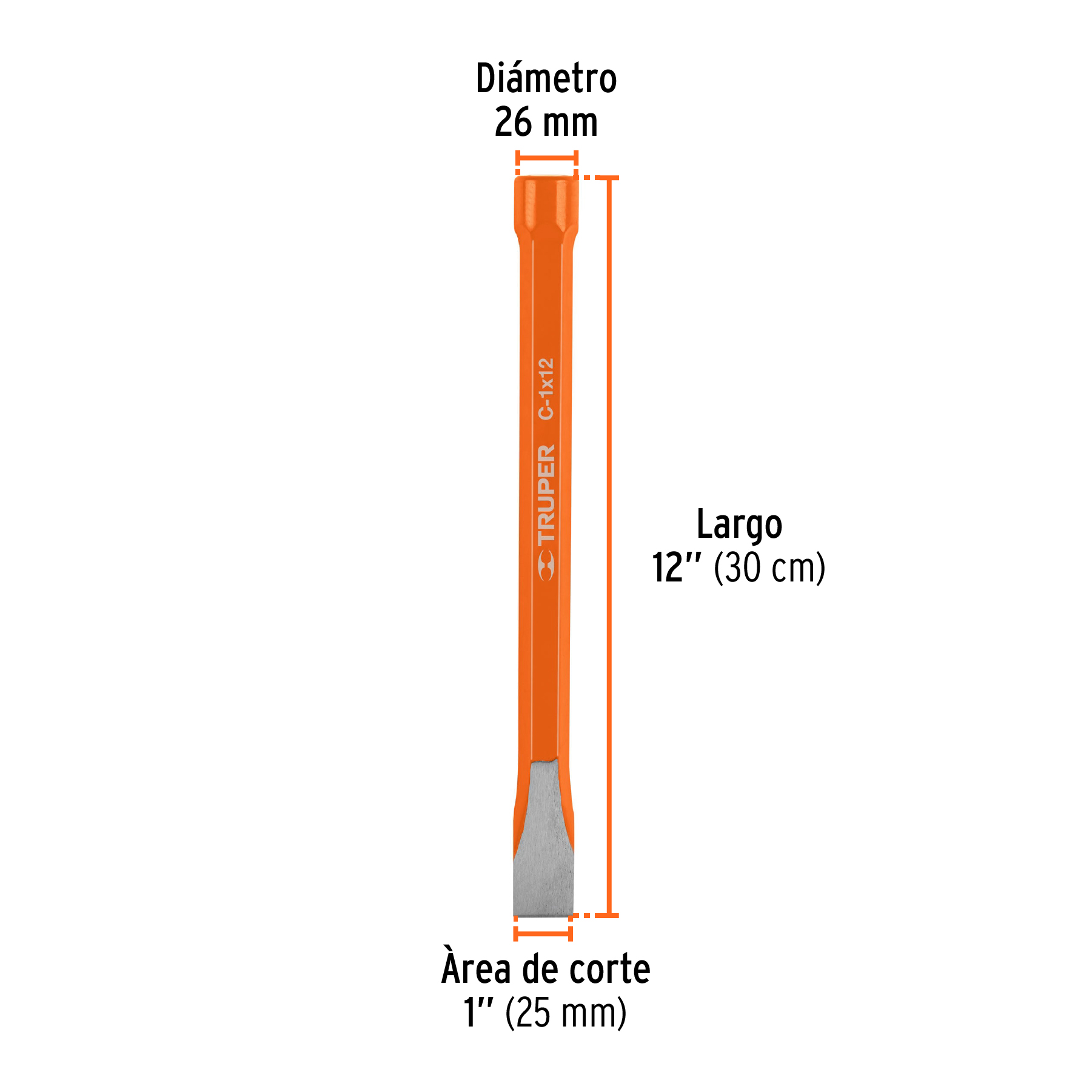 Cincel de corte frío de 1 X 12', TRUPER - Imagen 4