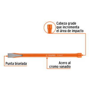 Cincel de corte frío de 3/4 X 12', TRUPER - Imagen 3