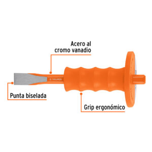Cincel de corte frío 3/4 x 8' con grip, TRUPER - Imagen 3
