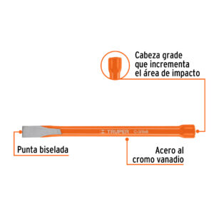 Cincel de corte frío de 3/8 X 6', TRUPER - Imagen 3